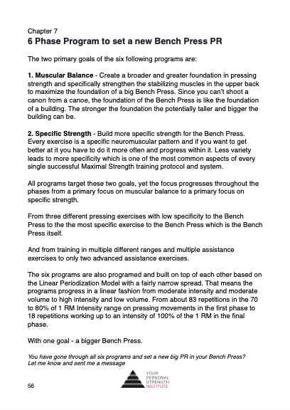 The YPSI Bench Press Manual